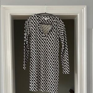Diane Von Furstenberg Black and White Patterned Dress